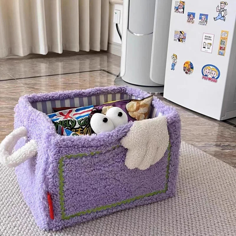 Plush Monster Storage Basket – Large Foldable Fabric Organizer