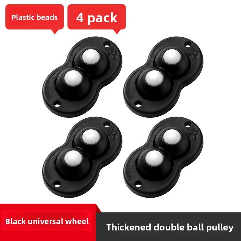 Self-Adhesive 360° Swivel Caster Wheels – Stainless Steel
