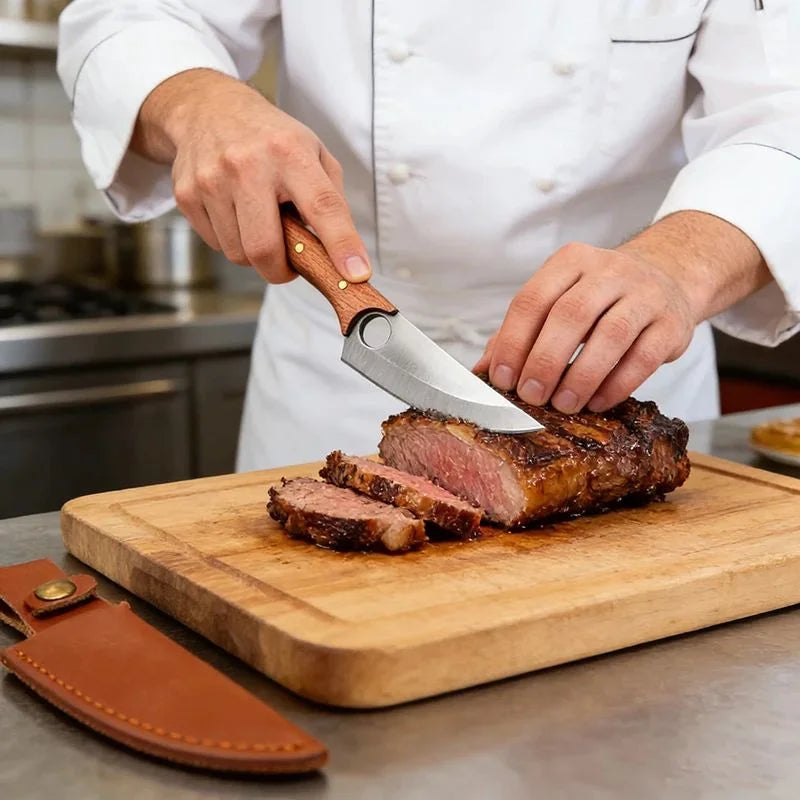 Hand-Forged Boning Knife 5CR15 Steel – 8.5" Chef Slicing Knife