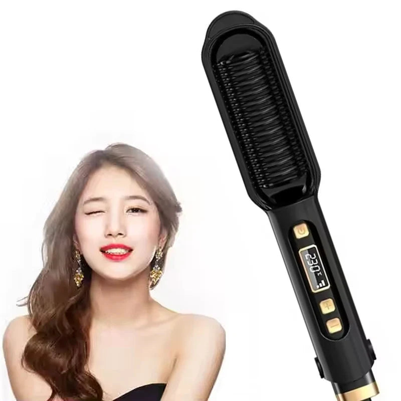 Ceramic Hair Straightening Brush | Multi-Temp Styling Tool