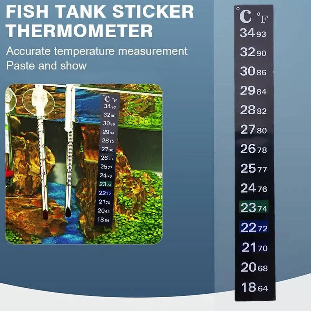 Aquarium Stick-On Thermometer Strip – Dual °C/°F Fish Tank