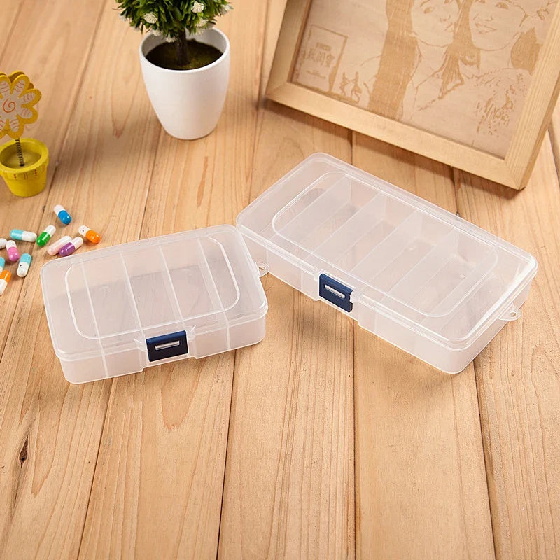 Clear 5/6 Grid Portable Jewelry & Hair Clip Storage Organizer