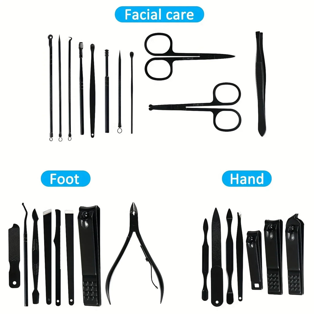 26-Piece Stainless Steel Nail Clipper Set – Portable Nail Art Kit