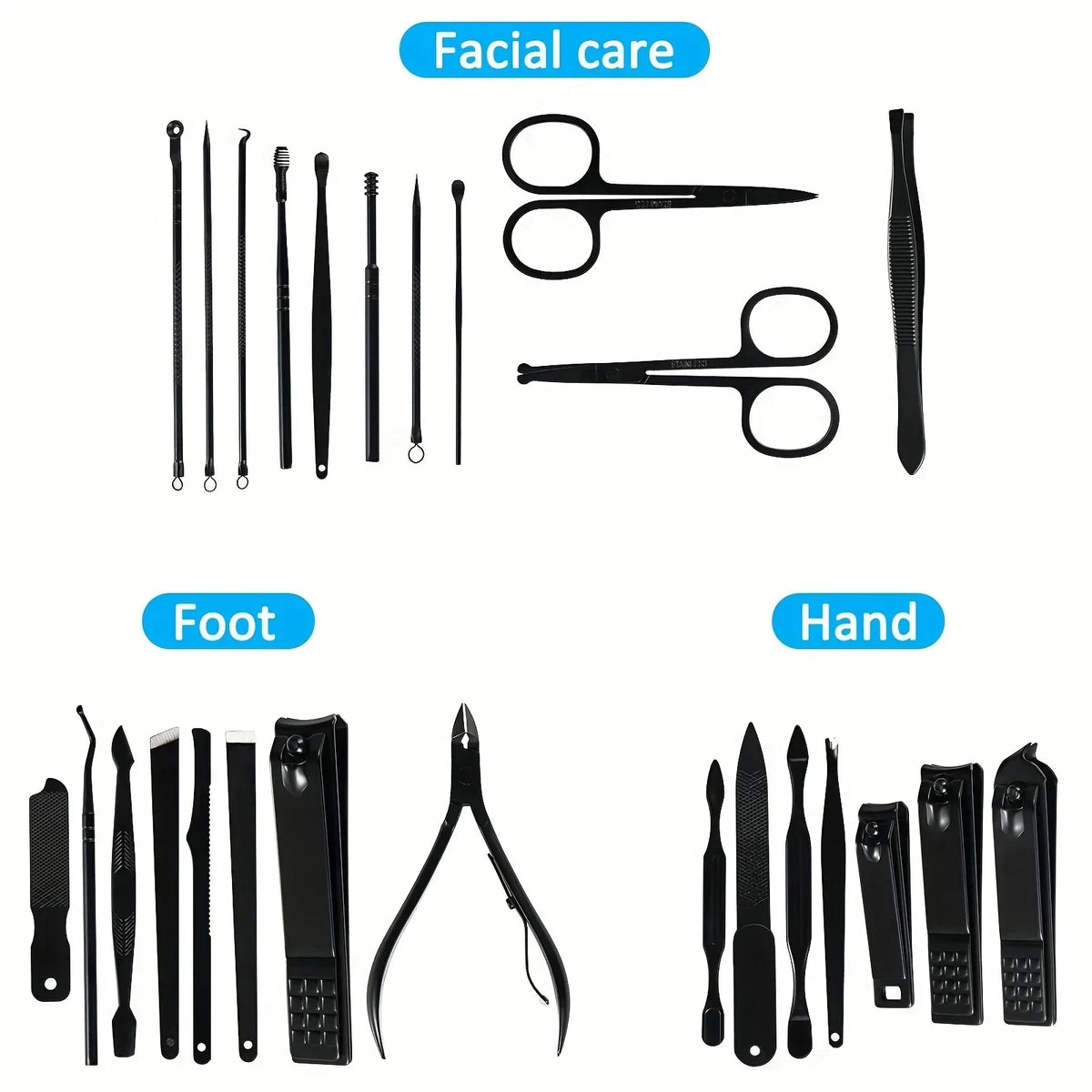 26-Piece Stainless Steel Nail Clipper Set – Portable Nail Art Kit