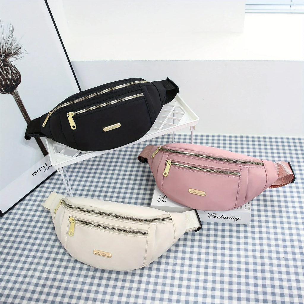 Women's Oxford Crossbody Waist Bag – Adjustable Sports Fanny Pack