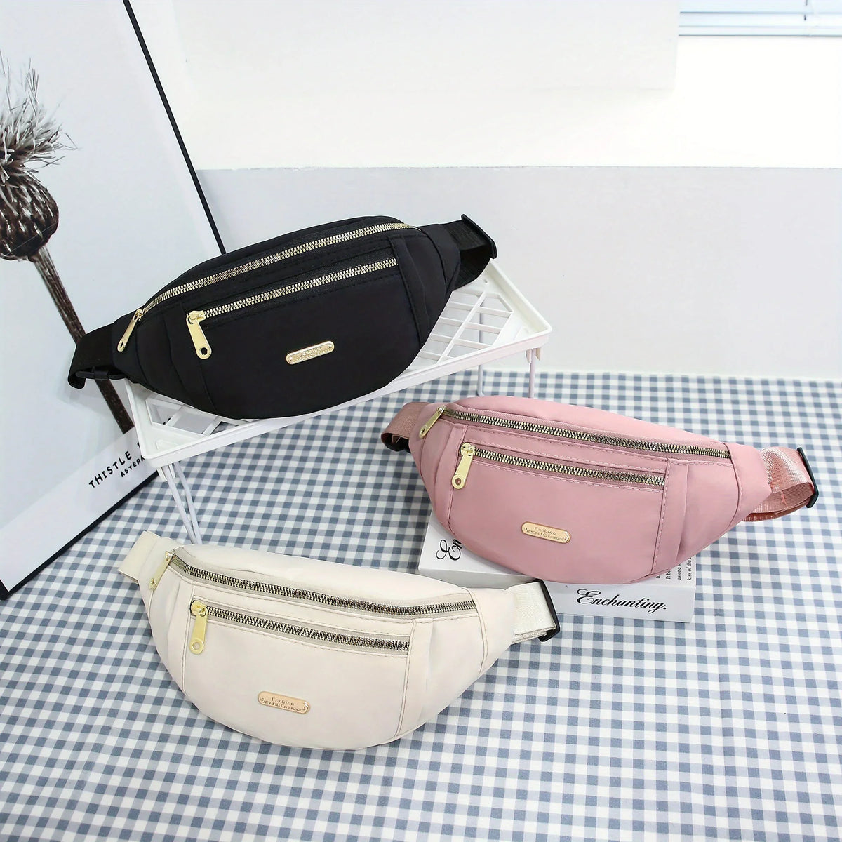 Women's Oxford Crossbody Waist Bag – Adjustable Sports Fanny Pack
