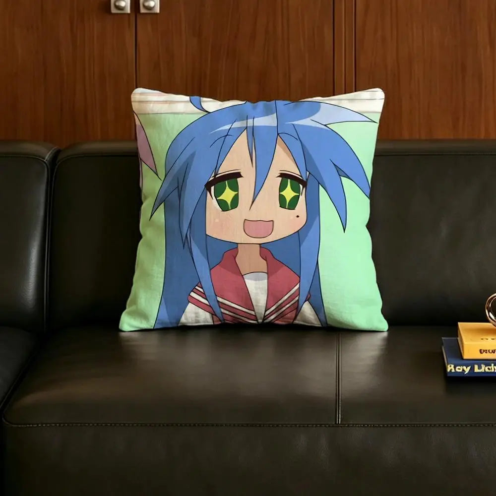 Anime K-Konata Linen Cushion Cover | Sofa & Bed Décor