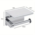 Stainless Steel Toilet Paper Holder with Phone Shelf