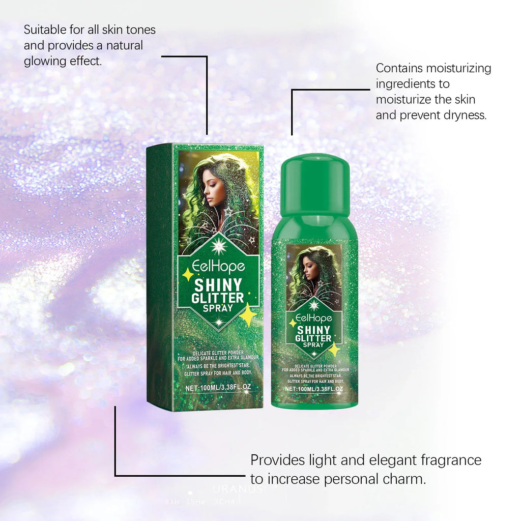 Eelhope Glitter Spray – Body, Face & Hair Shimmer Highlighter