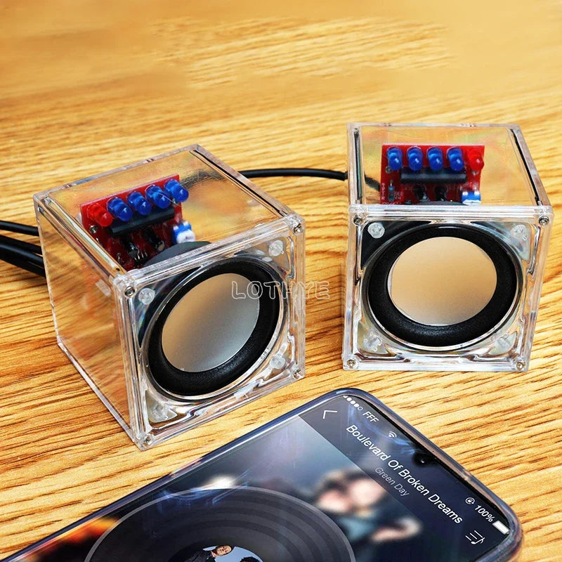 DIY Mini Speaker Kit – Dual Channel 3W Transparent Audio Build