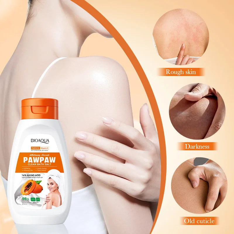 SADOER Papaya Vitamin C Body Wash & Bath Salt Set 480ml