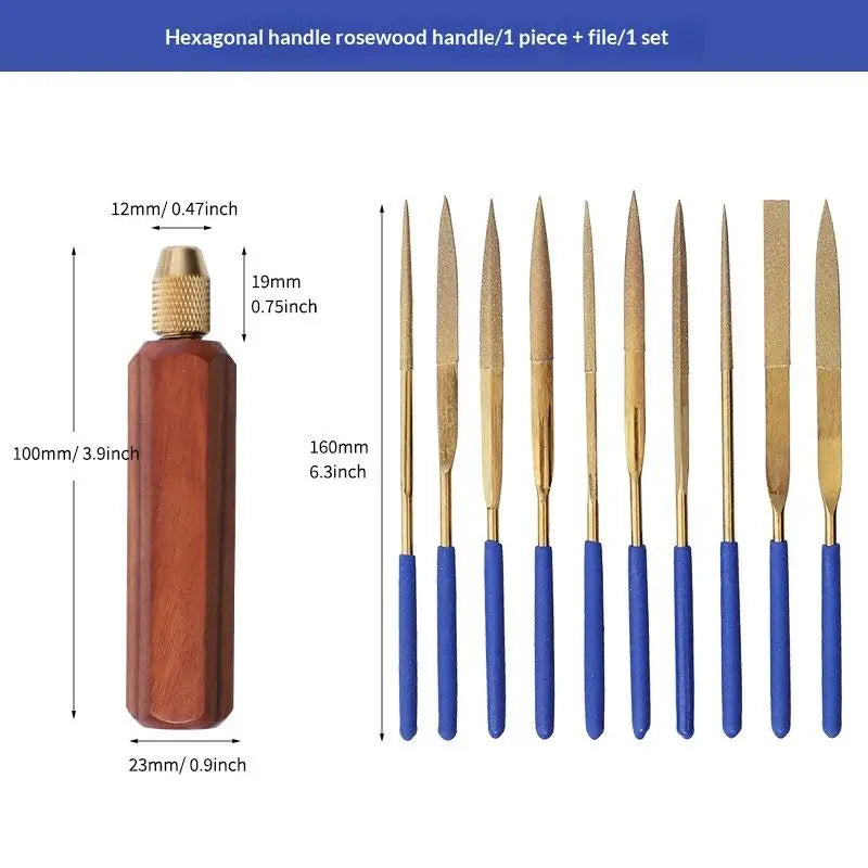 Wood File Handle Brass Collet Chuck – Metal & Jade Polishing DIY