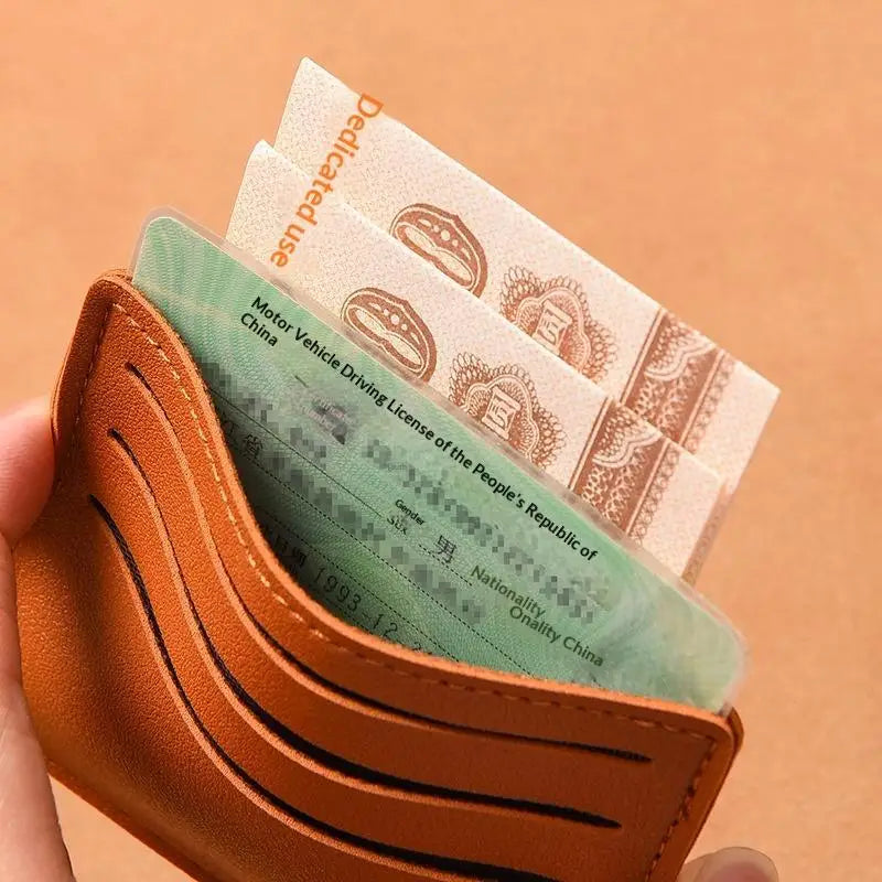 Minimalist Slim PU Card Holder – 6-Slot Pocket Wallet Case