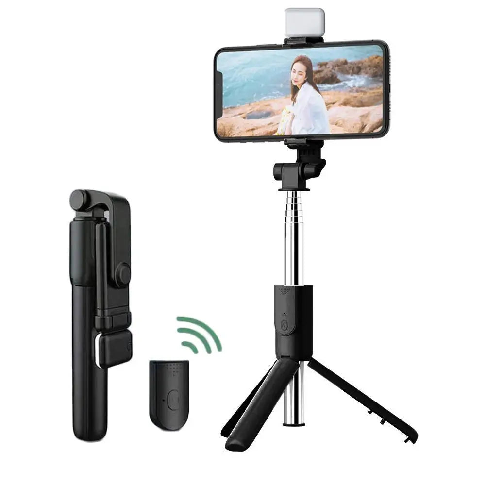Extendable Selfie Stick Tripod with Wireless Remote & Fill Light