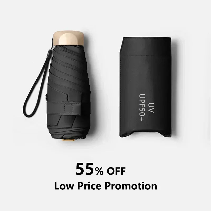 Mini UV Folding Pocket Parasol | Compact Sun & Rain Umbrella