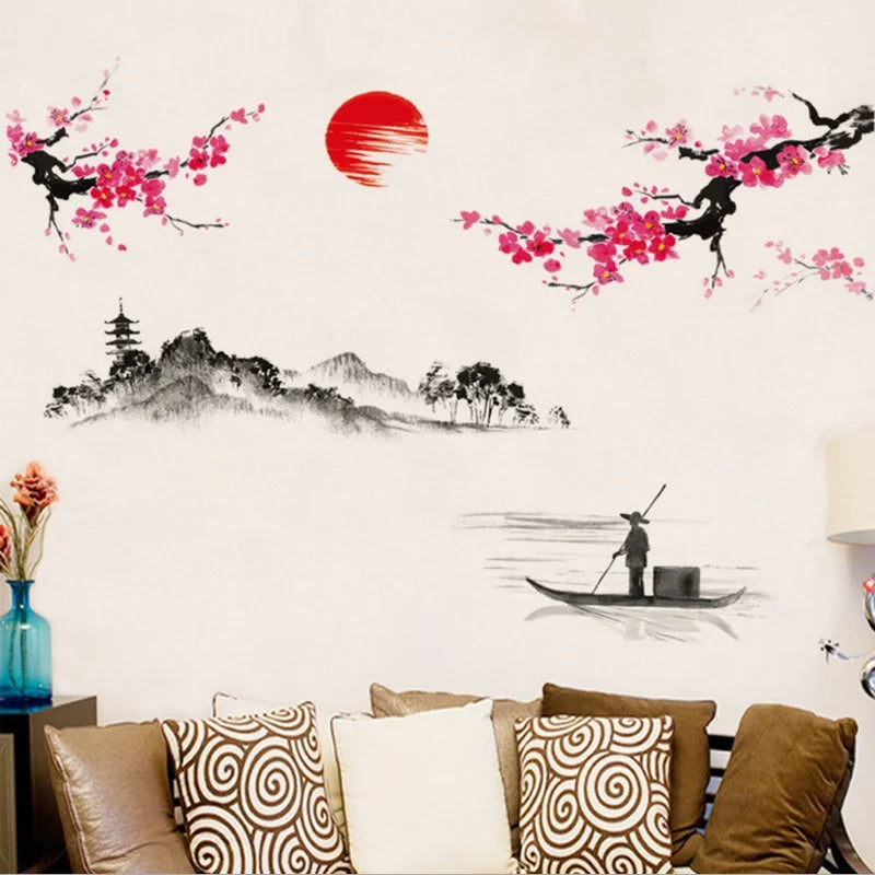 Cherry Blossom Wall Sticker – Sakura Tree Mural Decal 60×90cm