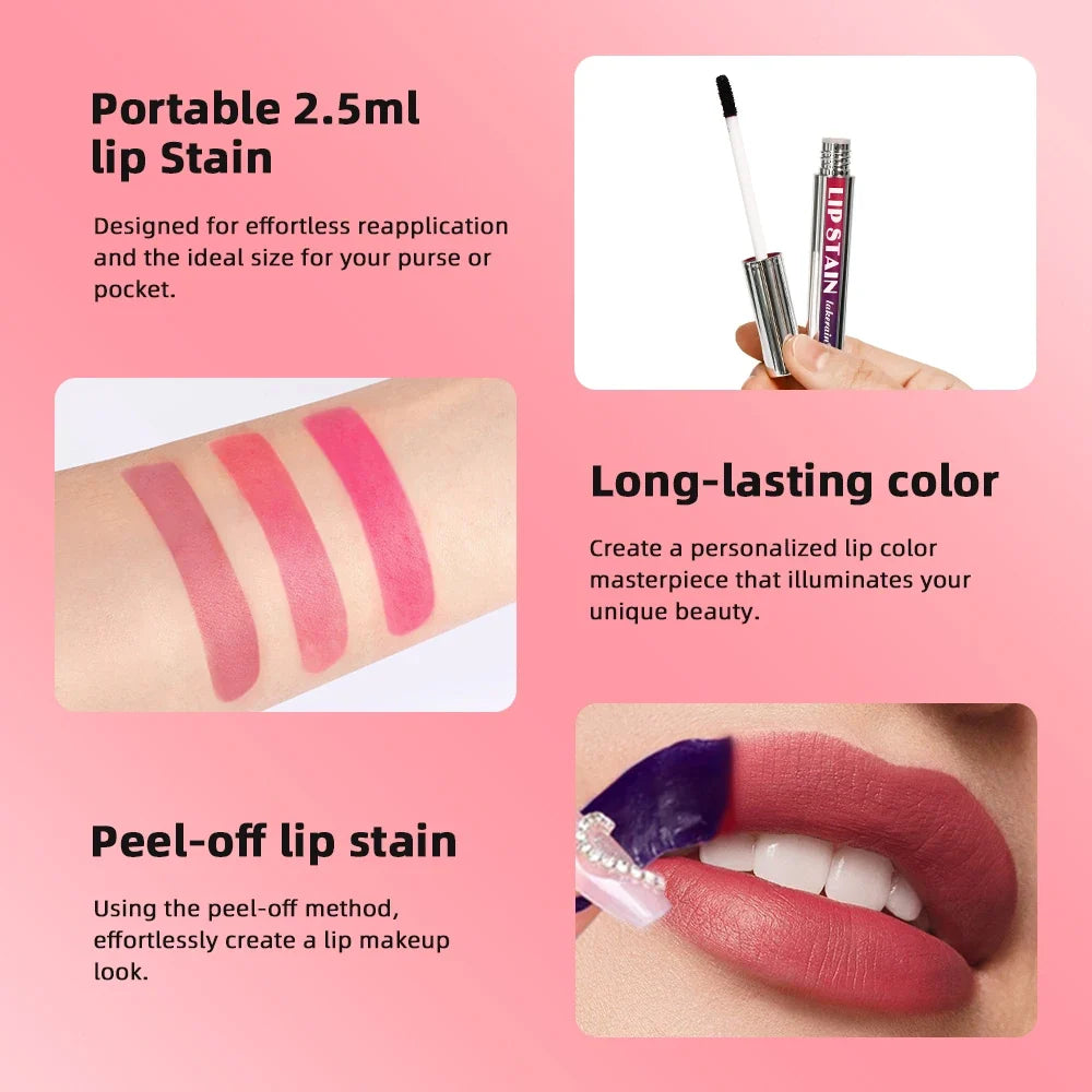 Peel-Off Matte Lip Tint – Waterproof Long-Lasting Lip Stain
