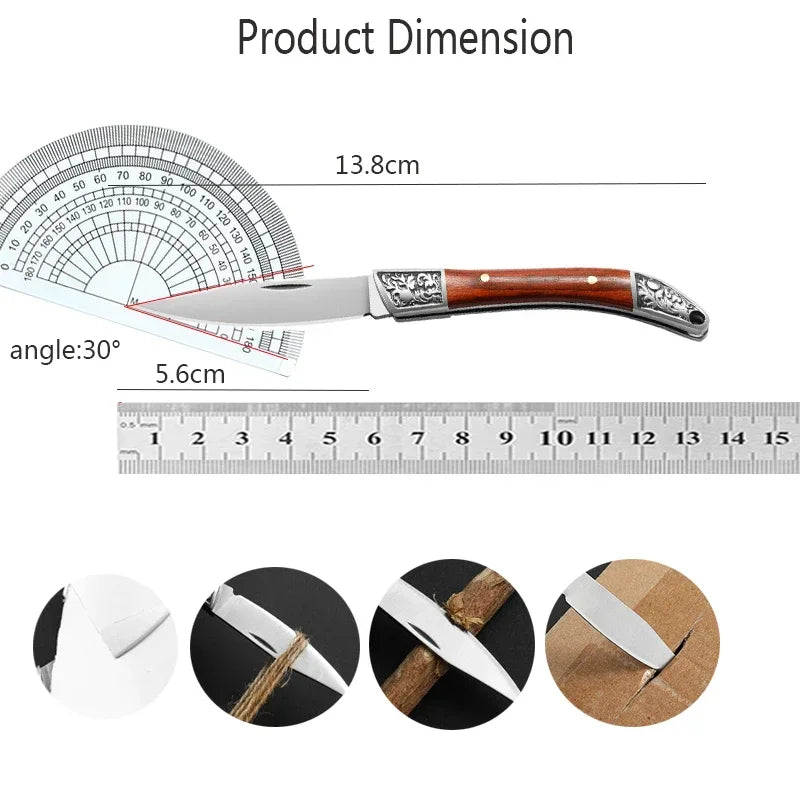Mini Folding Pocket Knife – Stainless Steel Keychain Fruit Knife