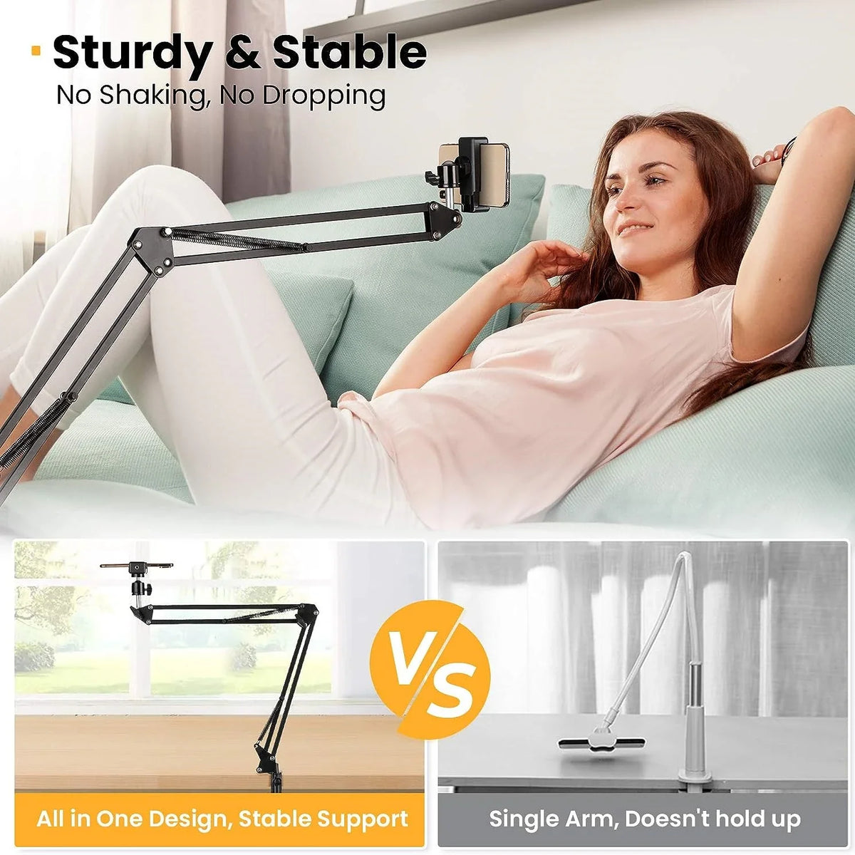 VeFly Flexible Arm Phone Tripod Stand | 360° Gooseneck Desk Mount