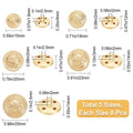 40 Pcs Gold Brass Blazer Buttons – 5 Sizes Vintage Crown Shank