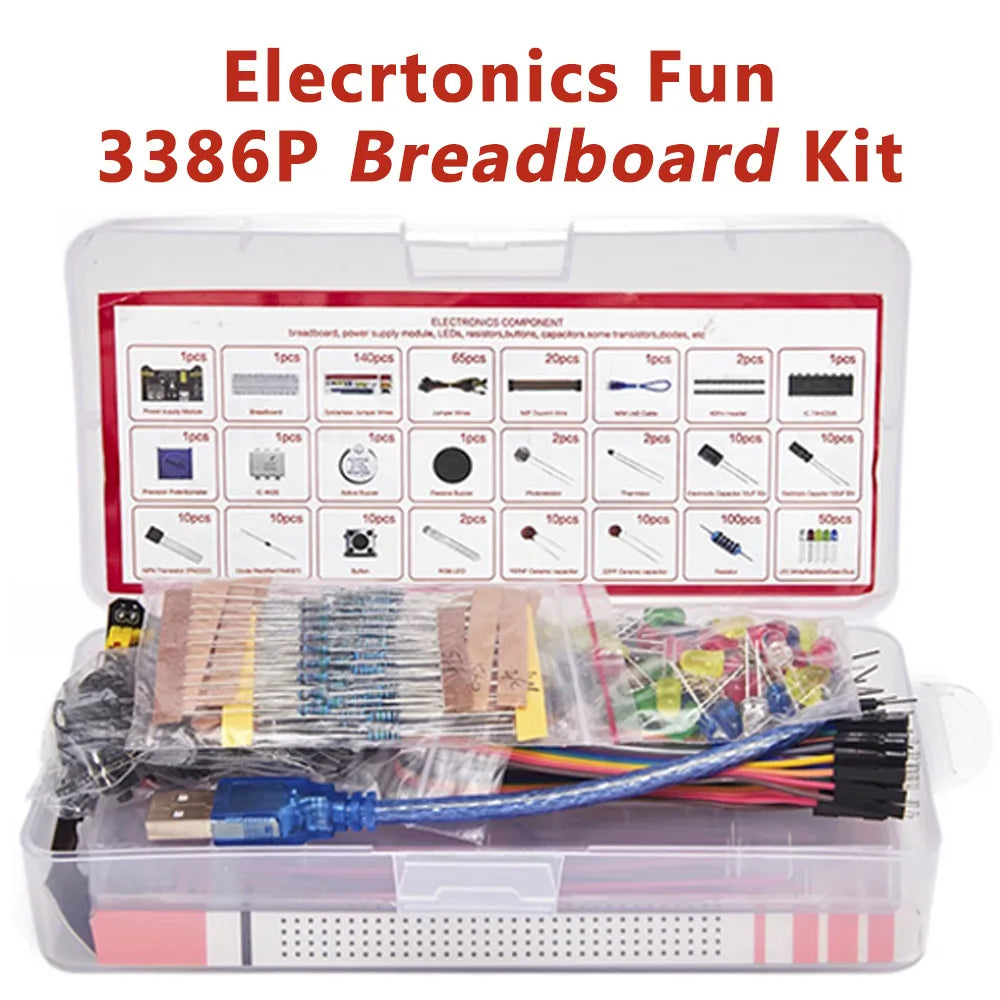 Arduino Uno R3 Starter Kit – 830 Breadboard & Electronics Set