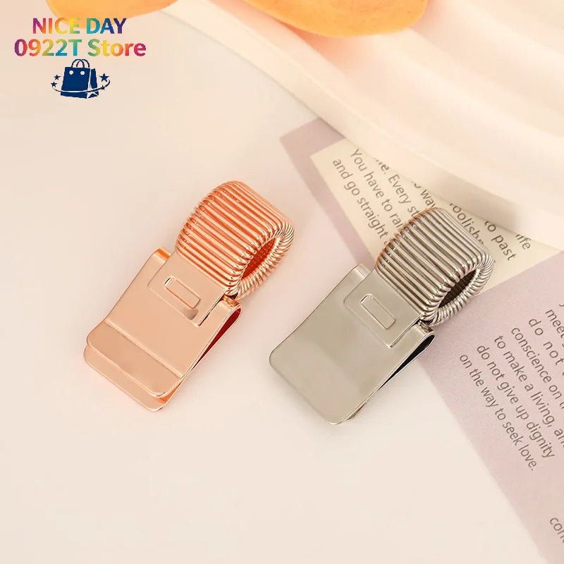 Retro Spring Metal Pen Clip Portable Notebook Fixing Clamp Student