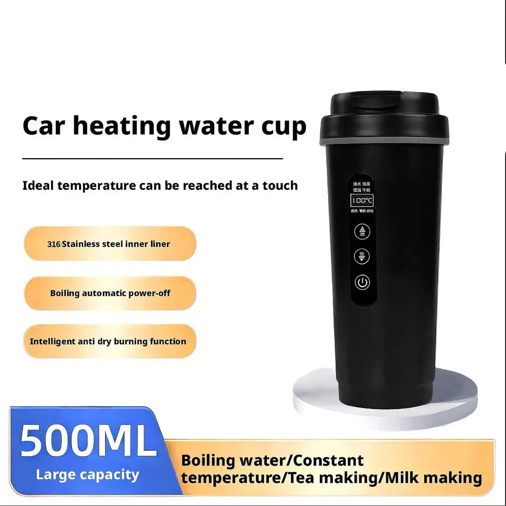 Car Electric Kettle 12V/24V | 500ml Travel Heating Mug