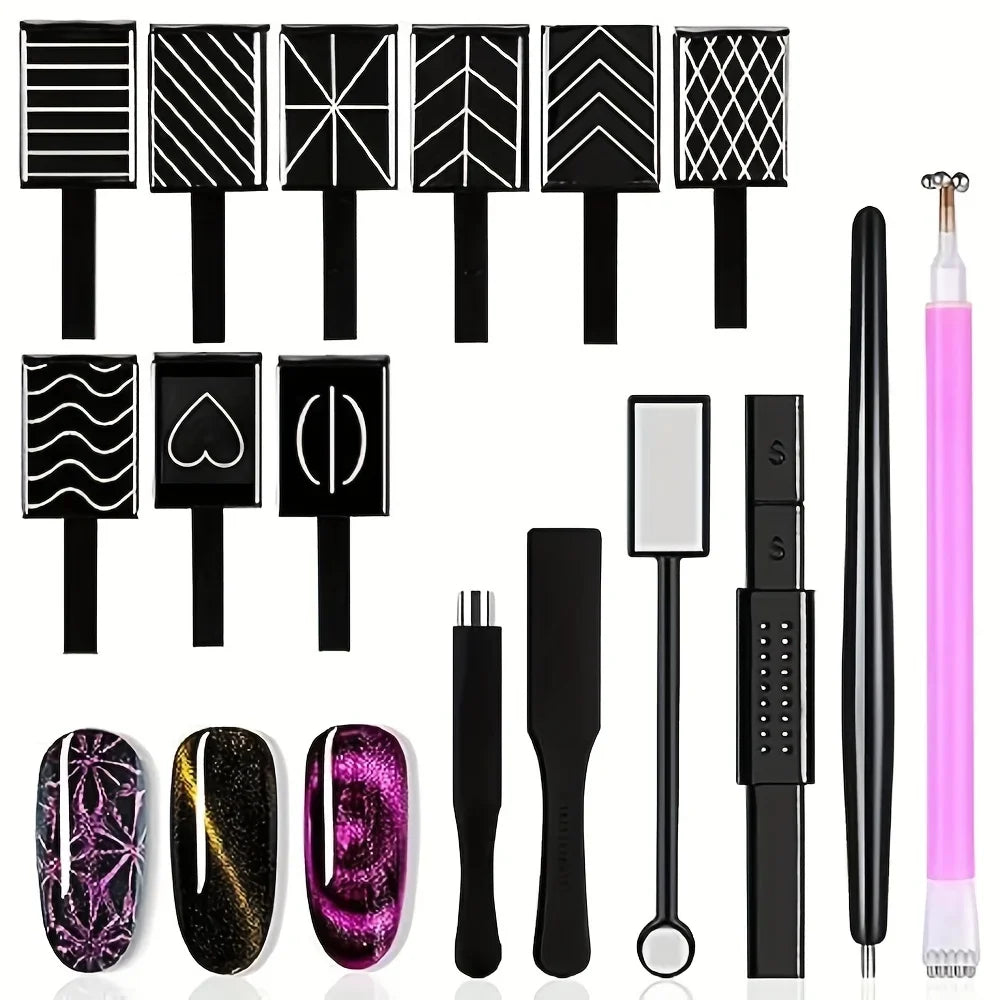 Cat Eye Nail Magnet Set – Nail Art Magnet Tool Kit