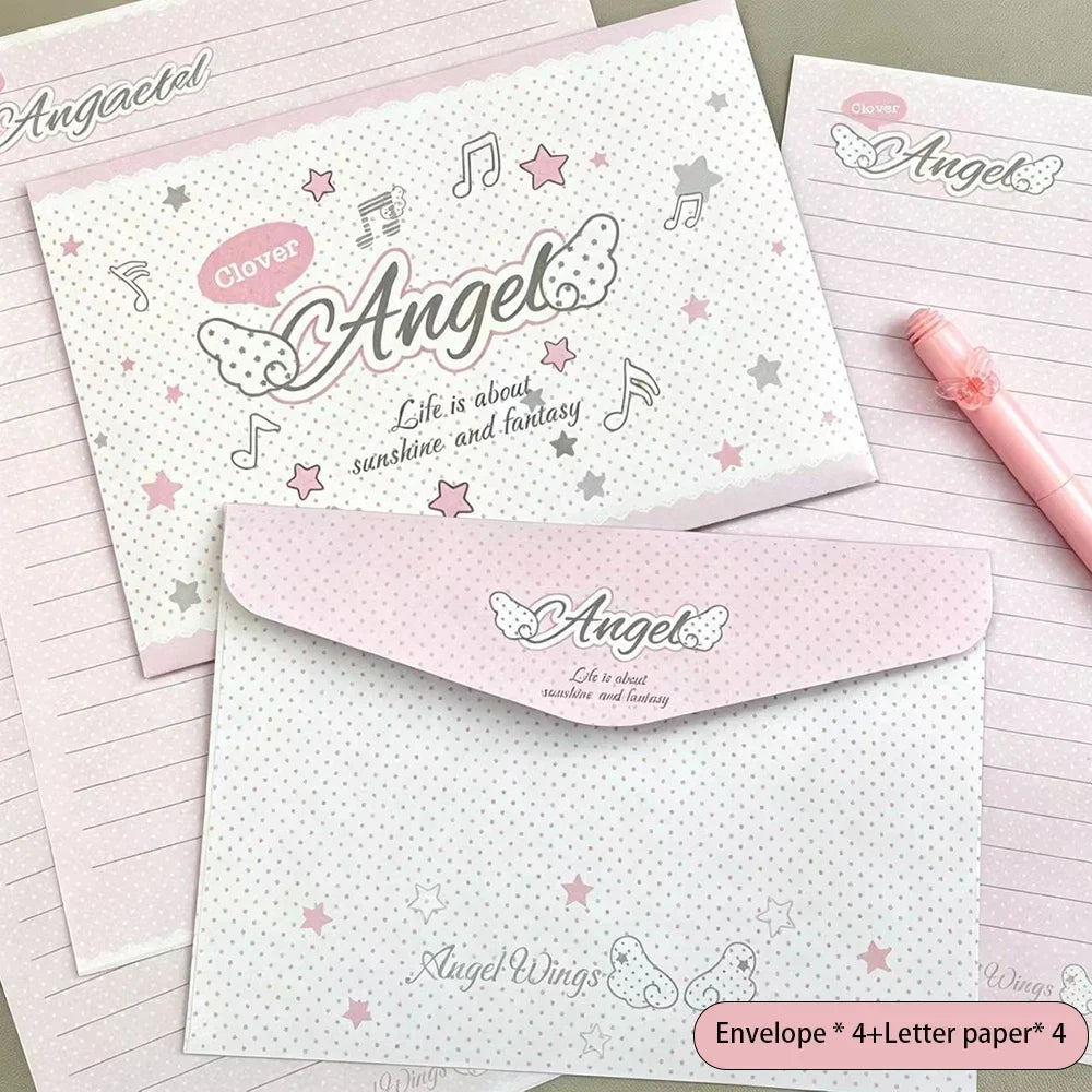Angel Wings Envelope Letter Ins Beauty Pink Girl Heart Handwritten