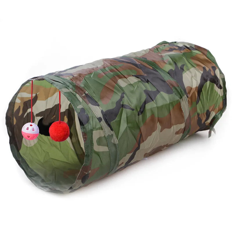 Cat Tunnel Tube Kitty Bored Pet Toys Peek Hole Toy