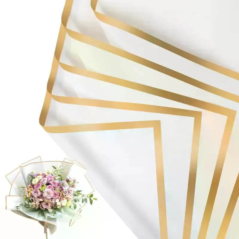 20 Sheets Gilt Edge Flower Wrapping Paper | Korean Style DIY