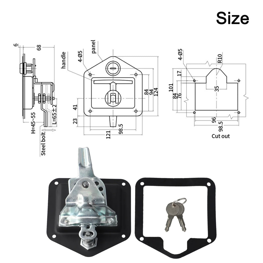 Stainless Steel T-Handle Lock for Truck Toolbox & Trailer
