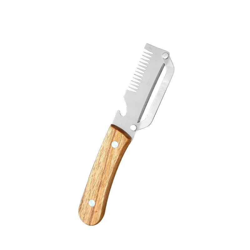 Stainless Steel Vegetable Peeler with Wooden Handle