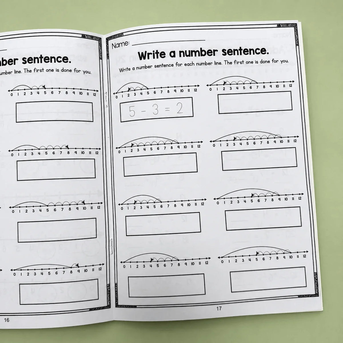 Missing Addends Math Workbook 32 Pages Number Line Addition