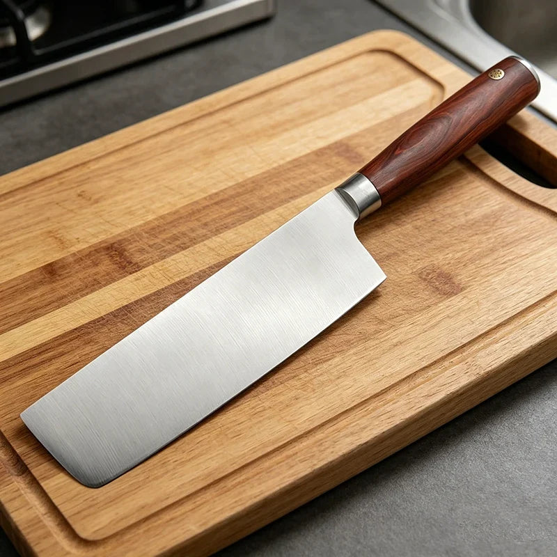 Nakiri Chef Knife – Carbon Steel Blade & Wood Handle