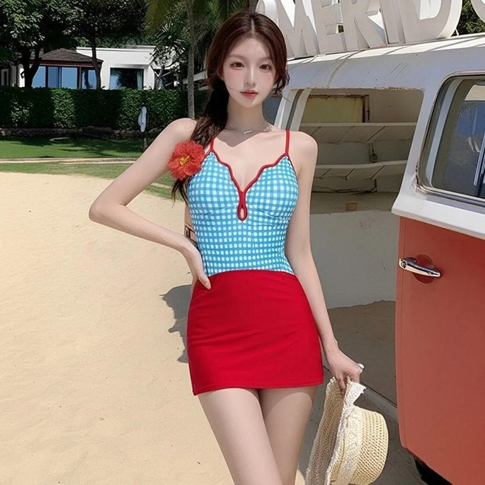 Women's Open Back Bodysuit Swimsuit – Slim Fit Beachwear