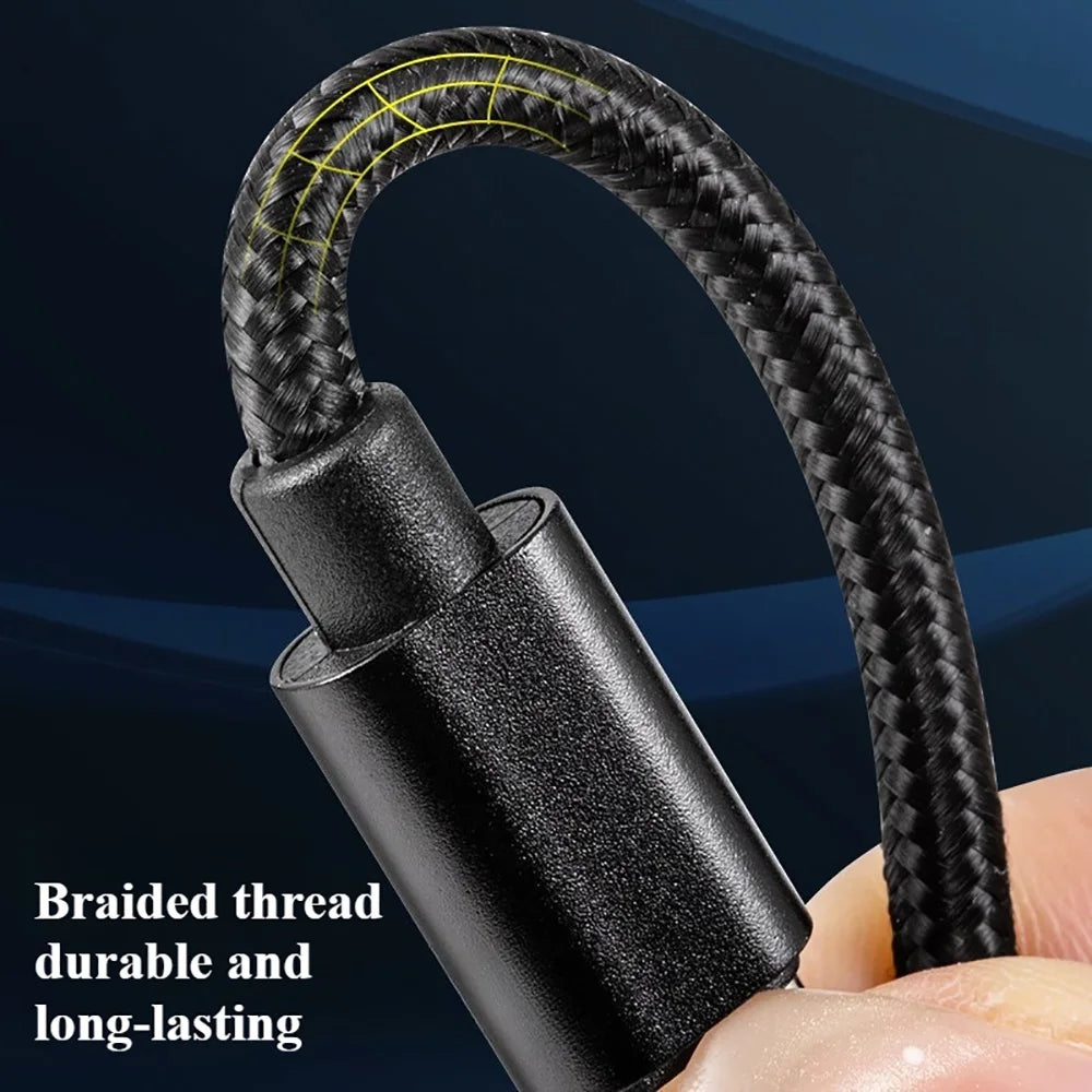 66W 5A USB-C Fast Charging Nylon Cable 1M/2M/3M | iPhone & Samsung