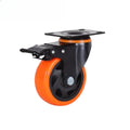 3–5" PVC Swivel Plate Caster Wheels with A/B Lock | Non-Marking
