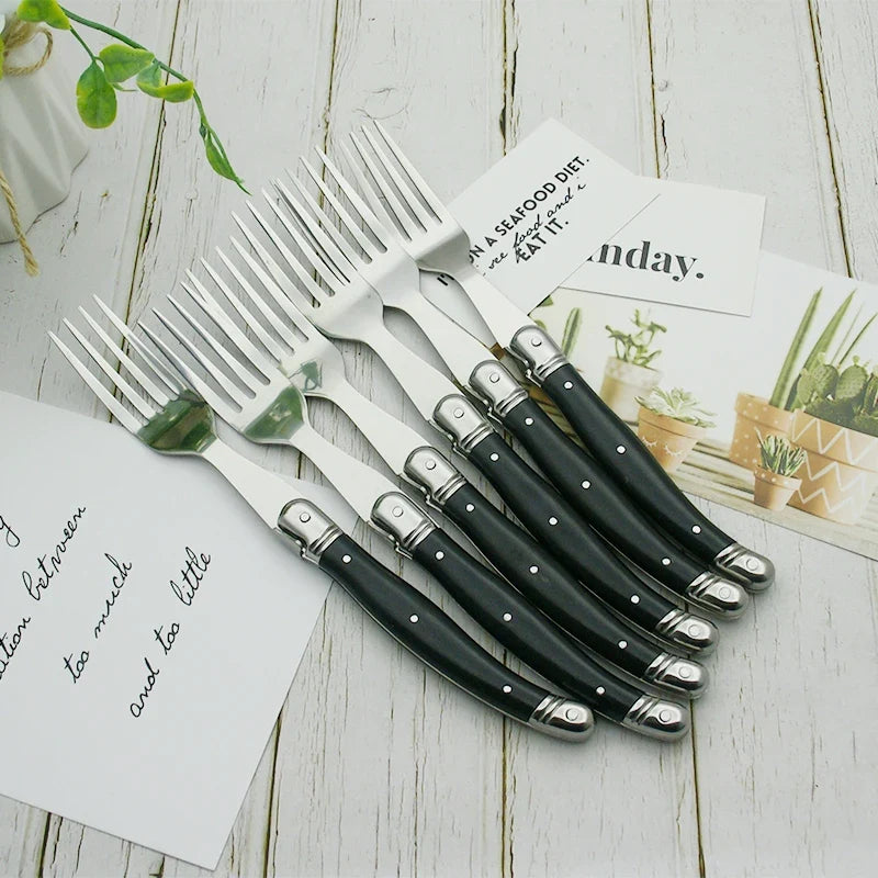 6-Piece Laguiole Stainless Steel Cutlery Set – Spoons & Forks