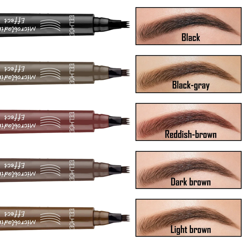 EELHOE 4-Point Microblading Eyebrow Pen | Waterproof, 5 Colors