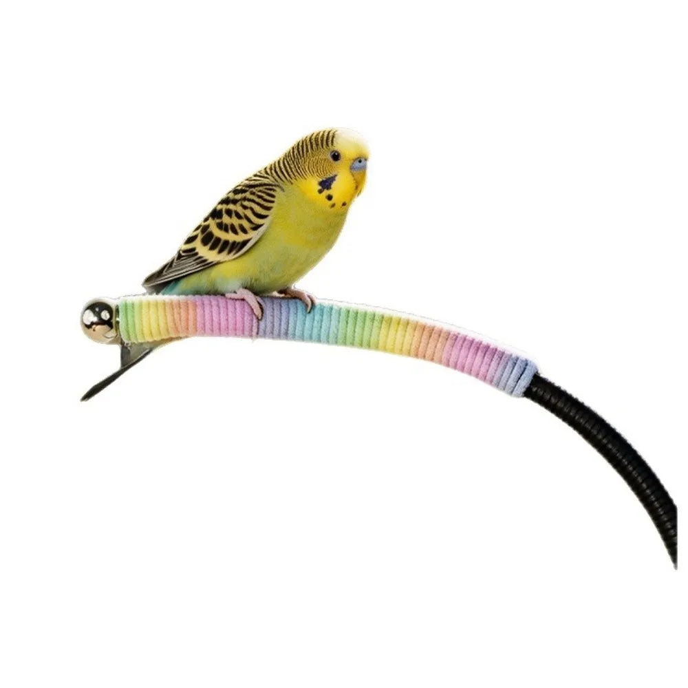 Adjustable Bike Parrot Perch Stand with Anti-Escape Chain 46cm