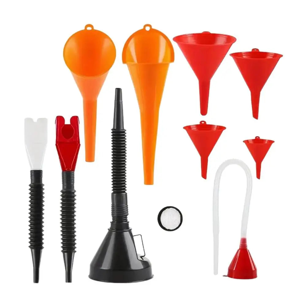 Car Funnel Gasoline Oil Fuel Filling Tools Long Stem Flexible