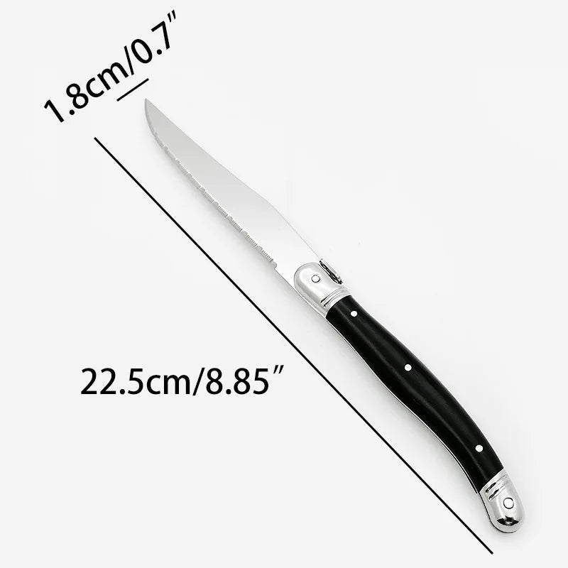 9" Laguiole Steak Knives Set – Serrated Stainless Steel 1–8 Pcs