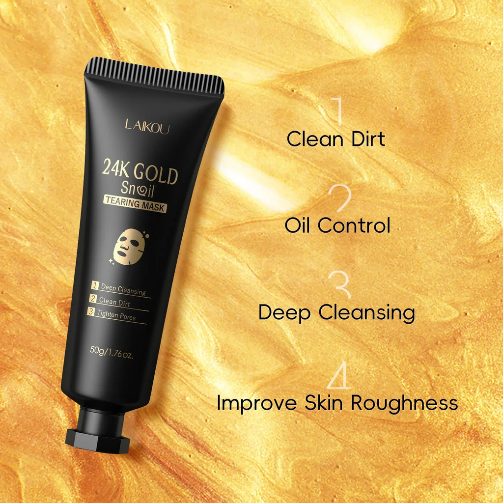 LAIKOU 24K Gold Snail Peel Off Mask – Blackhead & Pore Cleaner