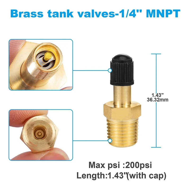 Sturdy 1 4 8 NPT Air Compressor Tank Fill Valve Anti-corrosion Brass