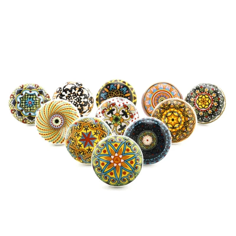 Bohemian Ceramic Cabinet Knob | Antique Finish Drawer Pull