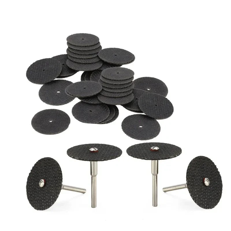 32mm Abrasive Cutting Discs & Mandrels for Rotary Tools 11/21/54pc