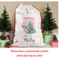 Personalized Pink Bunny Christmas Sack | Large Girl's Santa Bag