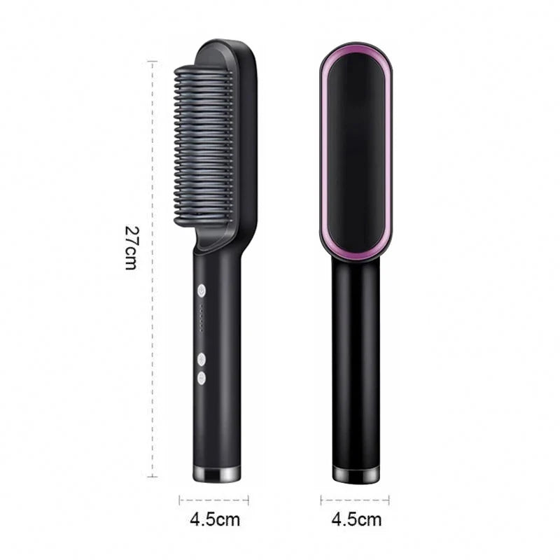 Electric Hair Straightener Brush – Fast Heating & Anti-Scald