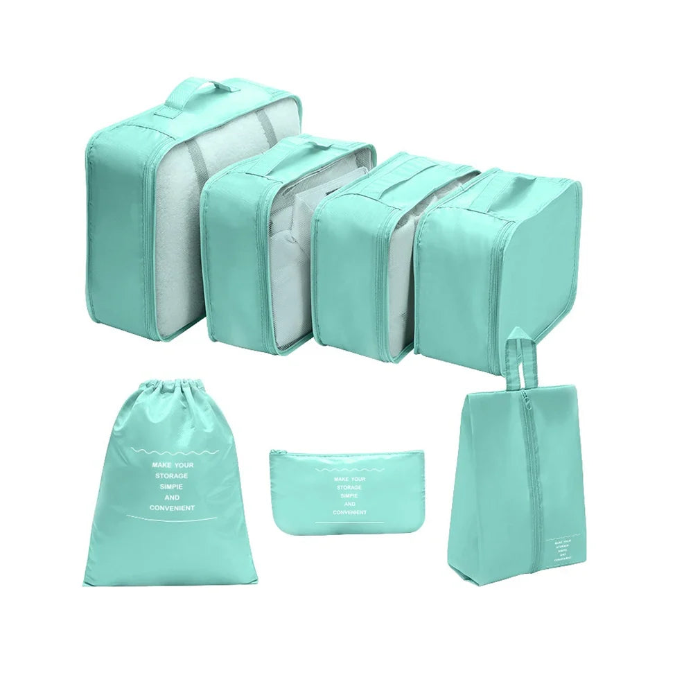 7-Piece Travel Storage Bag Large Capacity Luggage Organizer Clothes